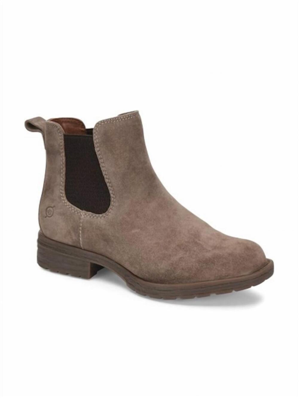 NEW BORN women's cove boots in taupe mustang suede